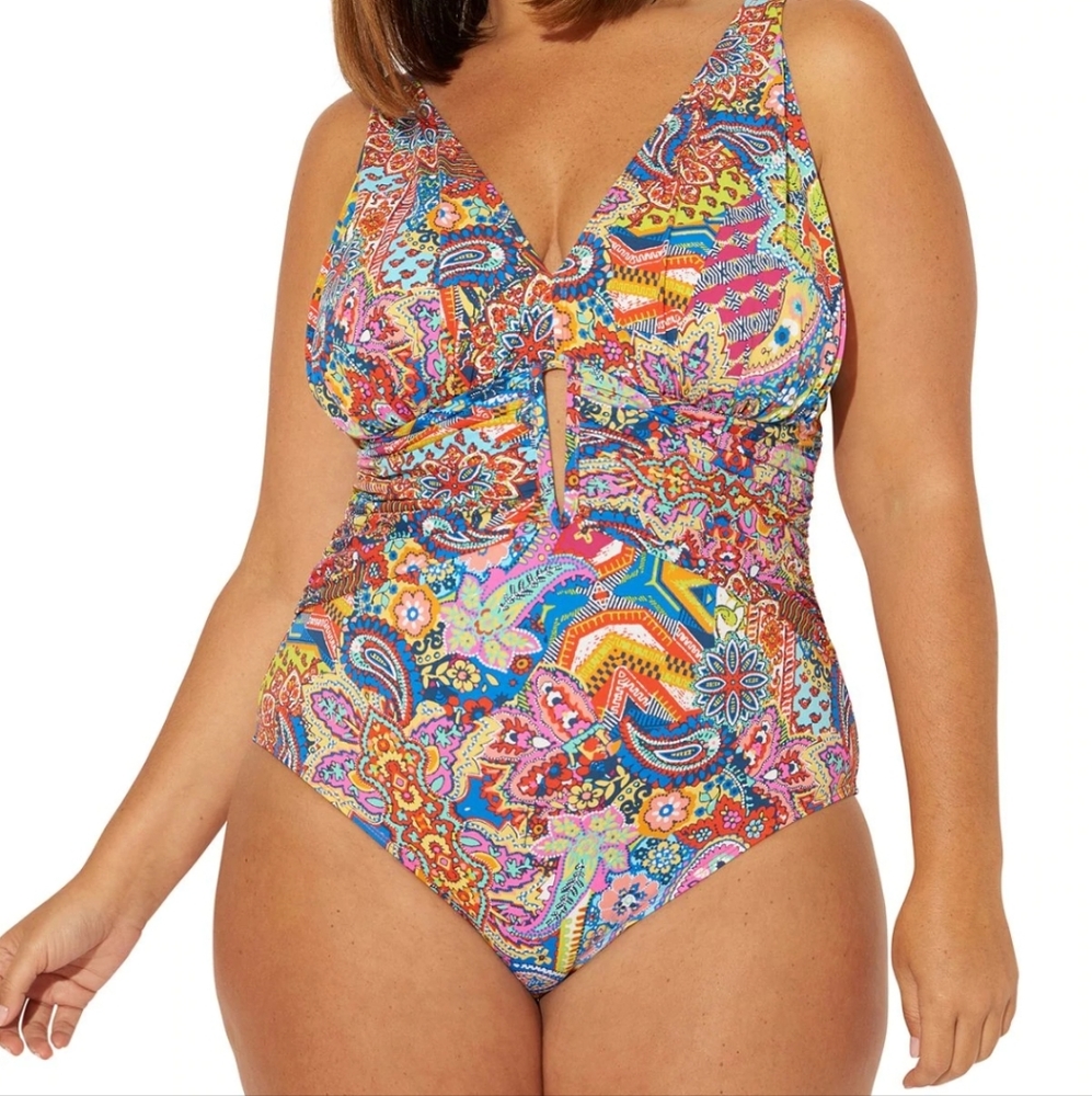 NWT Bleu rod Beattie groovy baby keyhole one piece swimsuit